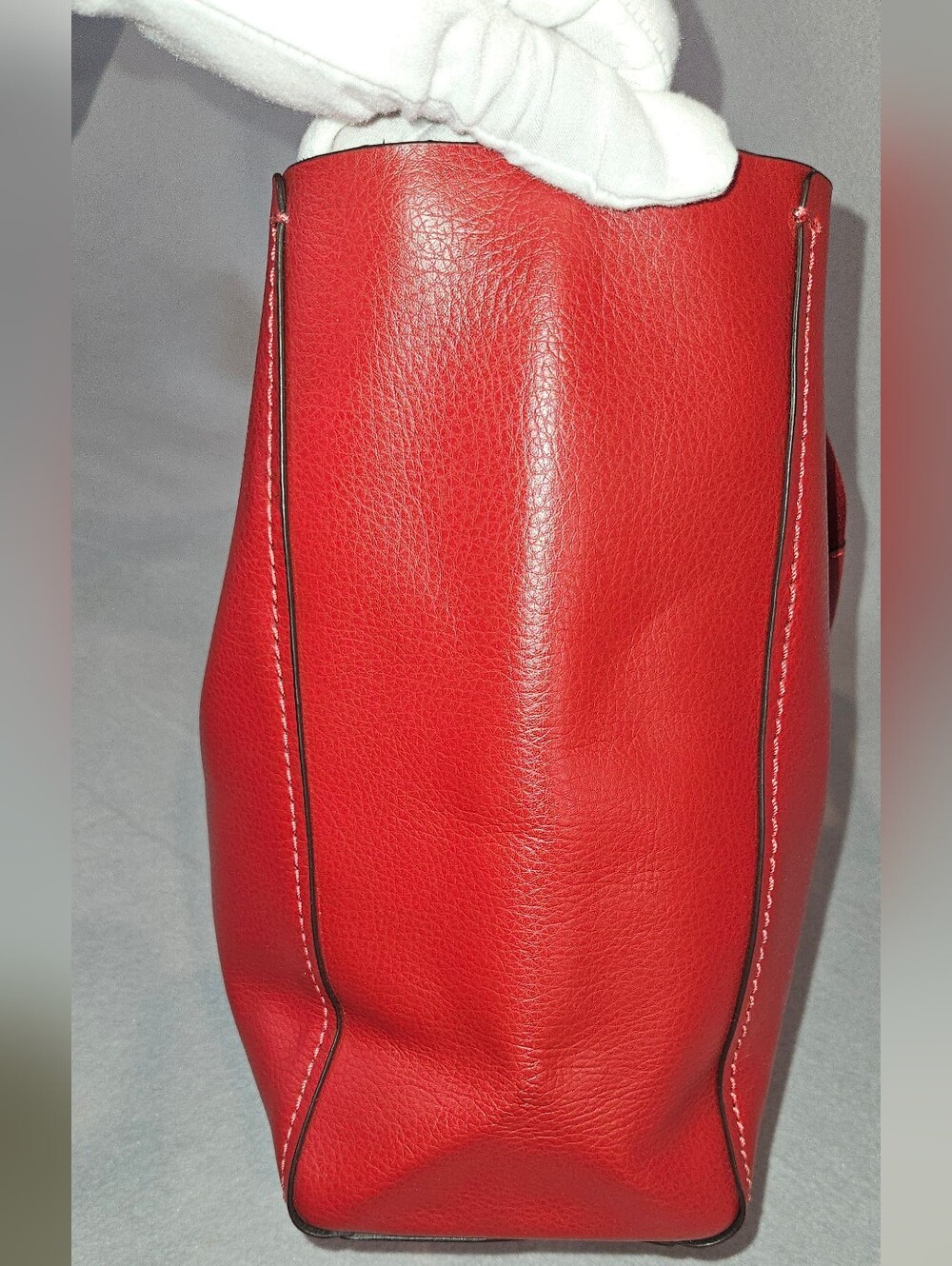 Coach Derby Cherry Red Leather Tote - Picture 5 of 16